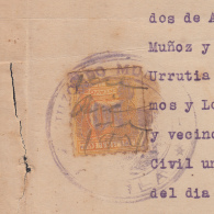 REP-181 CUBA REPUBLICA REVENUE (LG-1085) 10c ORANGE TIMBRE NACIONAL 1919 ROULLETED PERF COMPLETE DOC DATED 1921. - Portomarken