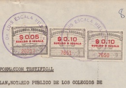 REP-184 CUBA REPUBLICA REVENUE (LG-1088) 5c + 10c SEGUROS DE ABOGADOS 1955 COMPLETE DOC DATED 1961. FIRMA HUELLAS DACTIL - Timbres-taxe