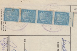 REP-200 CUBA REPUBLICA REVENUE (LG-1104) 50c (4) BIBLIOTECAS AMBULANTES 1956 COMPLETE DOC DATED 1965. - Portomarken