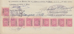 REP-202 CUBA REPUBLICA REVENUE (LG-1106) 5c (10) TIMBRE NACIONAL 1958 + 50c (3)  JUBILACION NOTARIAL 1954 COMPLETE DOC D - Postage Due