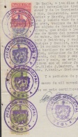 REP-203 CUBA REPUBLICA REVENUE (LG-1107) 10c (2) TIMBRE NACIONAL 1953 + 25c (3)  JUBILACION NOTARIAL 1954 COMPLETE DOC D - Postage Due