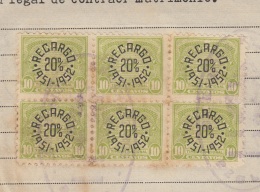 REP-205 CUBA REPUBLICA REVENUE (LG-1109) 10c (6) TIMBRE NACIONAL 1951 COMPLETE DOC DATED. - Timbres-taxe