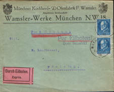 Deutschland/Bayern - Expres Letter Through Courier, With Courier Paid, Circulated In 1918 To Freising - Andere & Zonder Classificatie