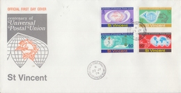 St. VINCENT :1974: Y.357-60 On FDC : U.P.U.,MAIL,POST,CORRESPONDENCE,COMMUNICATION, - St.Vincent (...-1979)