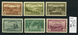 1946 - CANADA - Mi. Nr. 235/240 - LH - ( **) - (G-EA - 34) - Neufs