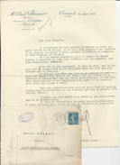 OISSEAU SARTHE M PAUL BESNIER NOTAIRE LETTRE ET ENVELOPPE AVEC CACHET ANNEE 1922 - Unclassified