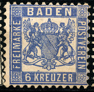 Stamp German States Baden 1862-65 6kr  Mint Lot7 - Postfris