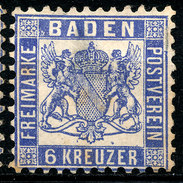 Stamp German States Baden 1862-65 6kr  Mint Lot8 - Mint