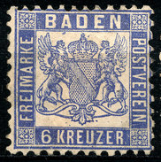 Stamp German States Baden 1862-65 6kr  Mint Lot9 - Postfris