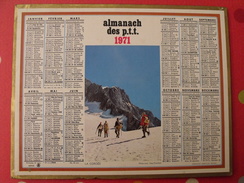 Calendrier Illustré En Carton De 1971. Almanach Des PTT Postes Facteur. Montagne La Cordée - Grand Format : 1971-80