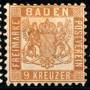 Stamp German States Baden 1862-65 9kr  Mint Lot14 - Ungebraucht