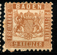 Stamp German States Baden 1862-65 9kr  Mint Lot17 - Nuovi