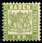 Stamp German States Baden 1868 1kr  Mint Lot20 - Neufs