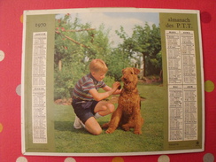 Calendrier Illustré En Carton De 1970. Almanach Des PTT Postes Facteur. Chien Fillette - Big : 1961-70