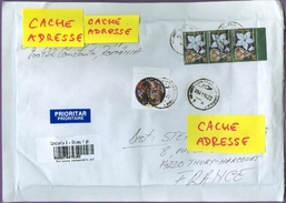 Roumanie, 4 Timbres Sur Lettre : Fleur Nicotiana Alata Ou Reine De La Nuit   / Oblitération 25/01/2016 - Storia Postale