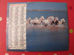 Calendrier Illustré En Carton De 1982. Almanach Des PTT Postes Facteur. Chevaux Camargue Méditerranée Cannes - Groot Formaat: 1981-90