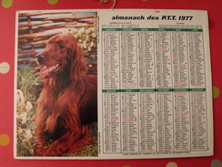 Calendrier Illustré En Carton De 1977. Almanach Des PTT Postes Facteur. Chien. Laval Mayenne - Big : 1971-80