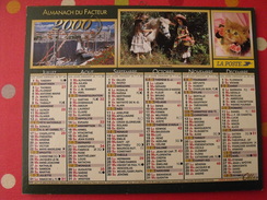 Calendrier Illustré En Carton De 2000. Almanach Des PTT Postes Facteur. Chat Chien Papillon Poney - Grossformat : 1991-00