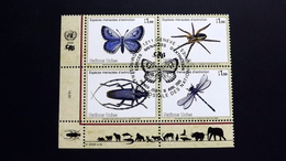 UNO-Genf 640/3 Oo/ESST, Gef. Arten '09, Quendel-Ameisenbläuling, Gerandete Wasserspinne, Großer Eichenbock, Helm-Azurjun - Used Stamps