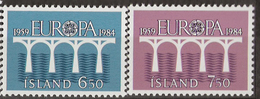 Iceland Island 1984 25 Years European Conference Of Postal And Telecommunications Administrations , MI 614-615, MNH(**) - Nuevos