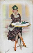 CPA Femme Girl Woman Art Nouveau Mode Chapeau Non Circulé MEUNIER 203 - Meunier, S.