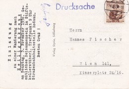 4076d: Einladung Wanderung Heiligenkreuz 5. November 1956, Toller Heimatbeleg Zweiseitig Gescannt - Heiligenkreuz