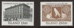 Iceland Island 1986 100 Years Icelandic Landesbank. Building Of The Landesbank, Reykjavík. 5-Crown Ba MI 652-653 MNH(**) - Nuevos