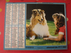 Calendrier Illustré En Carton De 1982. Almanach Des PTT Postes Facteur. Fillette Chien Cheval - Groot Formaat: 1981-90