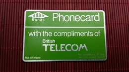 Phonecard UK With Compliments 603 B Used Rare - BT Emissioni Private