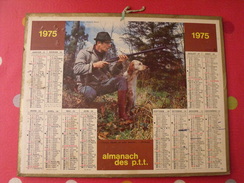 Calendrier Illustré En Carton De 1975. Almanach Des PTT Postes Facteur. Chasse Chien - Grossformat : 1971-80