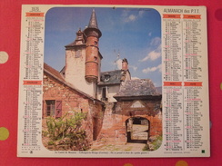 Calendrier Illustré En Carton De 1976. Almanach Des PTT Postes Facteur. Castel De Maussac, Fougères Sur Bièvre - Groot Formaat: 1971-80