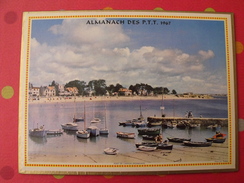 Calendrier Illustré En Carton De 1967. Almanach Des PTT Postes Facteur. Bretagne Port De Larmor, Lot Chateau De La Treyn - Grossformat : 1961-70