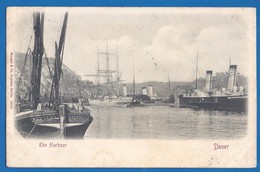 (dama) CPA Dos Simple - ROYAUME UNI - DOVER - THE HARBOUR - Bateaux, Trois Mats, Vapeurs, & "Edward Faversham" - Dover