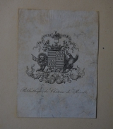 Ex-libris Héraldique, Début XIXème - DU PARC - Devise "Vaincre Ou Mourir" - Chateau De Réville - Exlibris