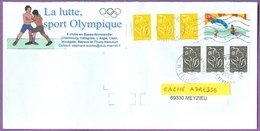 Timbre Sur Lettre 3697 : Parapente Parachute / Sport / Lutte Olympique / 25/04/2005 France - Fallschirmspringen