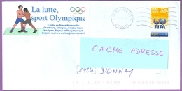 Timbre Sur Lettre 3671 : 1904-2004 Centenaire Fédération Internationale Football / Sport / Lutte 23/09/2004 France - Briefe U. Dokumente