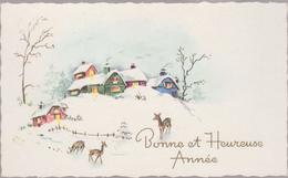 FRANCE     BONNE Et HEUREUSE ANNEE Environ 1955  Mini C.P( 7x11 Cm) - Neujahr