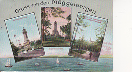 AK Gruss Von Den Müggelbergen - Mehrbildkarte - Marienlust Aussichtsturm Bismarckwarte - 1909 (26153) - Treptow