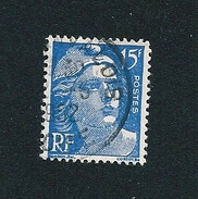 N° 886 Marianne De Gandon  15 Frs Bleu France Oblitéré 1951 TYPE II - Usati