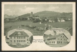 WIGGENSBACH Allgäu Bayern Schulhaus Gemischtwarengeschäft Seb. Berger 1924 - Kempten