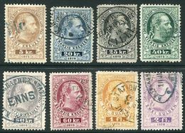 AUSTRIA 1874 Telegraph Engraved Set Of 8, Used.  Michel 10-17. - Telégrafo