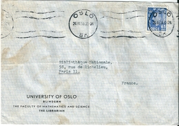 Enveloppe  Expédiée  De  L' Université  D' OSLO   (  SUEDE  )  à  Destination  De  PARIS        £ - Other & Unclassified