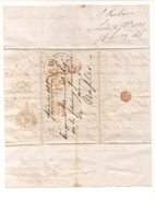 $3-4899 Annullo Ship Via Di Uninca Leeds 1844 Piroscafo England Completa Testo - Postmark Collection