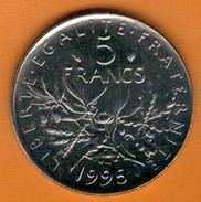 Nu-France - 5 Francs Semeuse Nickel 1995, Ve République, SUP - 5 Francs