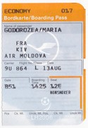 Air Moldova , Avion Ticket ,  Used - Europa