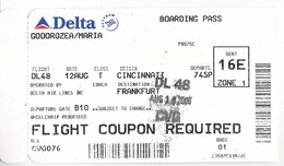 Cincinnati - Frankfurt , Avion Ticket ,   2006 ,used - Europe