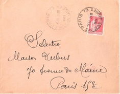 3677 PARIS 79 Lettre Ordinaire Ob Type Pneumatique 24 8 1933  50 C Paix Yv 283 - Lettres & Documents