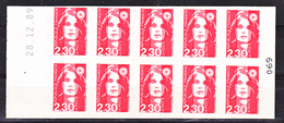 France 2630 C1  Carnet Marianne De Briat Non Plié Daté 12 89 Neuf ** TB MNH  Sin Charnela Cote 25 - Modern : 1959-...