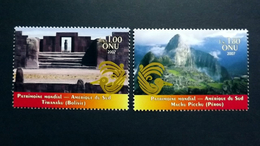 UNO-Genf 575/6 **/mnh, UNESCO-Welterbe: Südamerika, Vorkolumbische Ruinen Von Tiahuanaco, Inka-Bergfestung Machu Picchu - Unused Stamps
