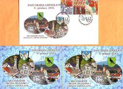 Croatia 2016 Y Commemorative Postcards And Envelope Lepoglava City Day Lace Themed Background Postmark Lepoglava 08.12. - Croatia